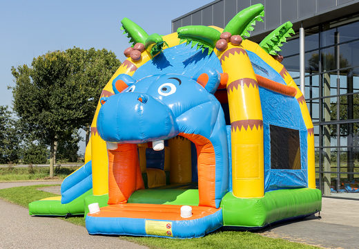 Nijlpaard opblaasbaar overdekt springkasteel kopen bij JB Inflatables Nederland. Bestel online springkastelen bij JB Inflatables Nederland