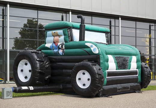 Bestel opblaasbaar maxi multifun groen luchtkussen in thema tractor voor kinderen bij JB Inflatables Nederland. Koop luchtkussens online bij JB Inflatables Nederland