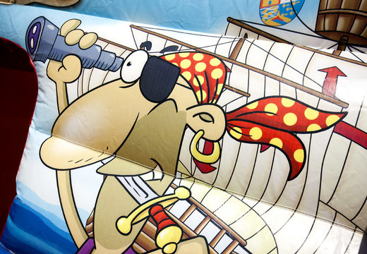 Klein overdekt opblaasbaar multiplay springkussen met glijbaan kopen in thema piraat voor kinderen. Bestel springkussens online bij JB Inflatables Nederland
