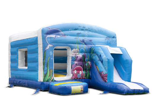 Maxi multifun seaworld springkasteel met een glijbaan bestellen voor kids. Koop nu online springkastelen bij JB Inflatables Nederland