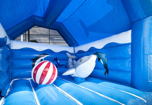 Multifun springkussen in felle kleuren en leuke 3D figuren in dolfijn thema bestellen voor kids bij JB Inflatables Nederland. Koop springkussens nu online bij JB Inflatables Nederland