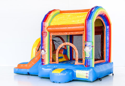 Koop mini jumpy extra fun feest springkussen met glijbaan voor kinderen bij JB Inflatables. Bestel opblaasbare springkussens met glijbaan online bij JB Inflatables Nederland