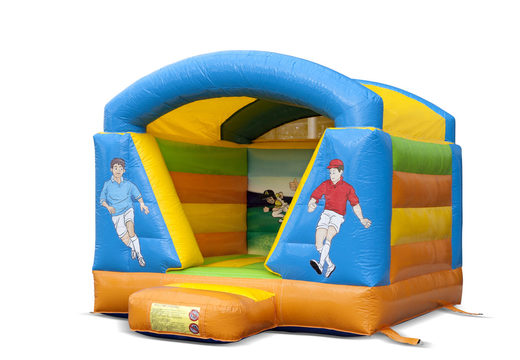 Klein overdekt springkasteel in voetbal thema voor kinderen te koop. Bestel springkastelen nu online bij JB Inflatables Nederland