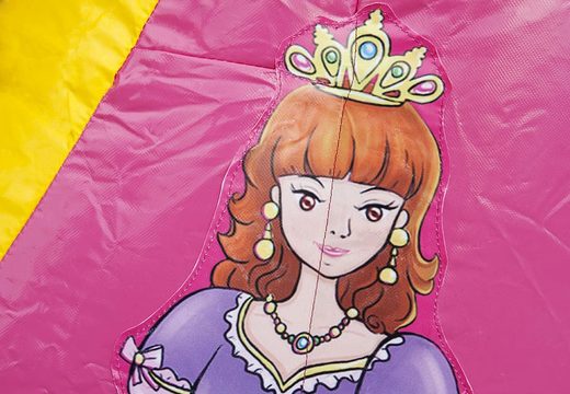 Klein overdekt luchtkussen bestellen in roze prinses thema voor kinderen. Bestel luchtkussens online bij JB Inflatables Nederland