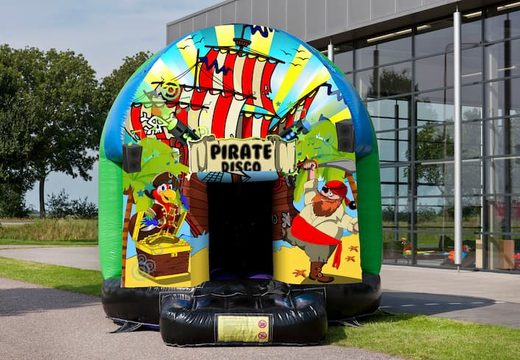 Te koop disco multi-thema 4,5 meter springkasteel in Pirate thema voor kinderen. Bestel opblaasbare springkastelen nu online bij JB Inflatables Nederland