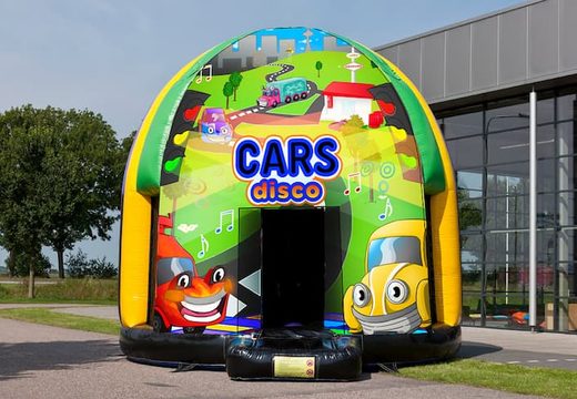 Koop nu disco multi-thema 5,5meter  springkasteel in Cars thema voor kinderen. Bestel opblaasbare springkastelen nu online bij JB Inflatables Nederland