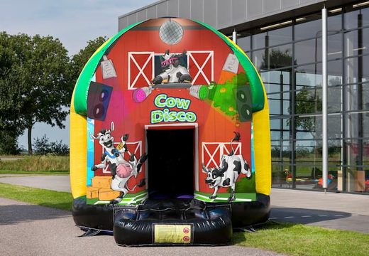 Bestel disco multi-thema 5,5m  springkasteel in thema Cows voor kids. Koop opblaasbare springkastelen bij JB Inflatables Nederland 