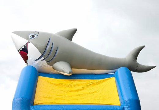 Bestel uniek standaard haai luchtkussen met een 3D object bovenop voor kinderen. Koop luchtkussens online bij JB Inflatables Nederland