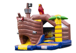 Opblaasbare slide combo springkasteel in piraat thema te koop voor kinderen. Bestel nu opblaasbare springkastelen bij JB Inflatables Nederland
