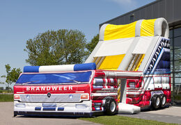 Koop opblaasbare glijbaan in thema brandweer voor kinderen. Bestel opblaasbare glijbanen nu online bij JB Inflatables Nederland