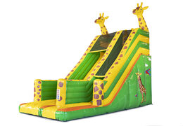 Bestel opblaasbare glijbaan met 3D-objecten in thema giraffe voor kids. Koop opblaasbare glijbanen nu online bij JB Inflatables Nederland