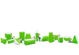 Complete archery groene obstakel set van 14 stuks bestellen voor zowel jong als oud. Koop opblaasbare battle obstakel sets nu online bij JB Inflatables Nederland