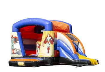 Klein overdekt multifun springkasteel kopen in thema superhelden voor kinderen. Bestel springkastelen online bij JB Inflatables Nederland