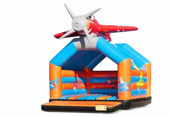 Groot springkussen overdekt kopen in vliegtuig thema voor kinderen. Bestel springkussens online bij JB Inflatables Nederland