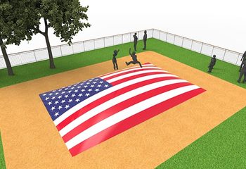 Inflatable springberg in USA vlag thema kopen voor kinderen. Bestel opblaasbare airmountain nu online bij JB Inflatables Nederland