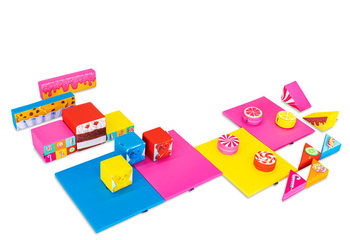 Softplay set large candy thema kleurrijke blokken om mee te spelen
