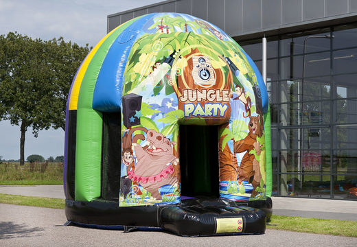  Disco multi-thema 4,5 meter springkasteel in thema Jungle Party voor kids bestellen. Koop online opblaasbare springkastelen bij JB Inflatables Nederland
