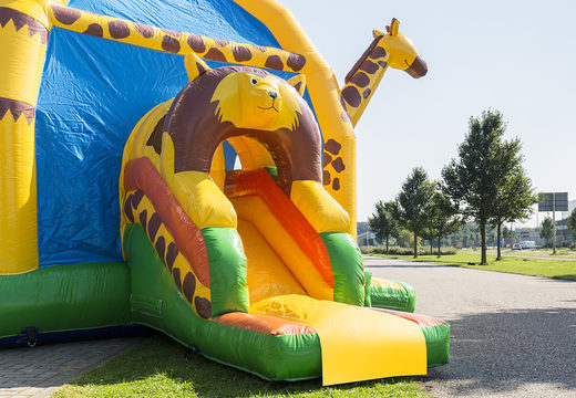 Koop opblaasbaar multifun springkasteel met dak in thema giraffe voor kinderen bij JB Inflatables Nederland. Bestel springkastelenonline bij JB Inflatables Nederland