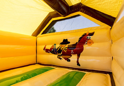 Slide combo opblaasbare luchtkussen te koop in western thema voor kinderen. Bestel opblaasbare luchtkussens met glijbaan bij JB Inflatables Nederland