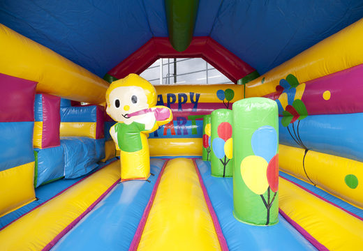 Party opblaasbaar overdekt springkasteel met bovenop een 3D object bestellen bij JB Inflatables Nederland. Koop online springkastelen bij JB Inflatables Nederland