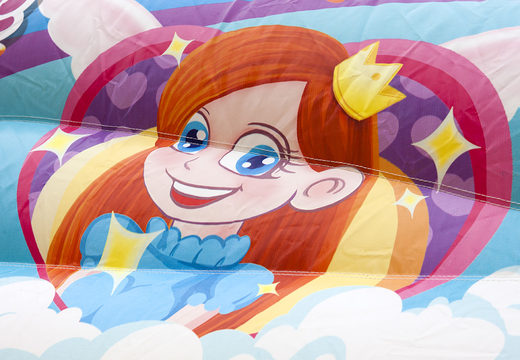 Overdekt maxi multifun springkasteel met glijbaan in thema prinses kopen voor kinderen. Bestel springkastelen online bij JB Inflatables Nederland