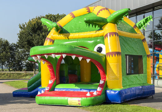Krokodil opblaasbaar overdekt springkussen bestellen bij JB Inflatables Nederland. Koop online springkussens bij JB Inflatables Nederland