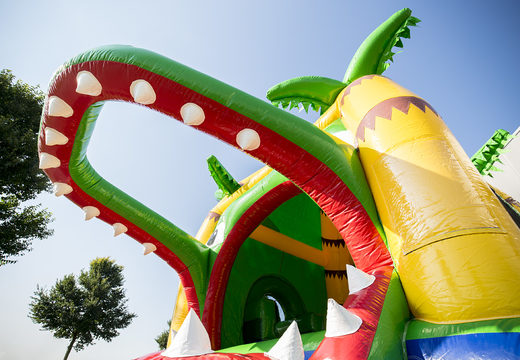 Overdekt multifun super springkasteel met glijbaan in krokodil thema kopen voor kinderen. Bestel springkastelen online bij JB Inflatables Nederland