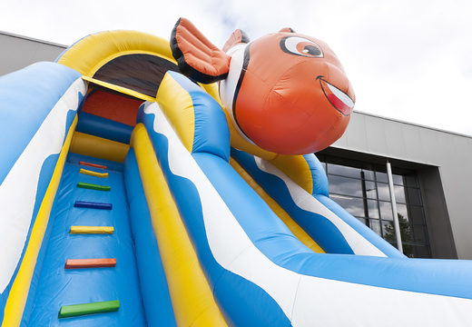 Glijbaan clownvis multiplay en bad voor kinderen bestellen voor kids. Koop opblaasbare glijbanen nu online bij JB Inflatables Nederland