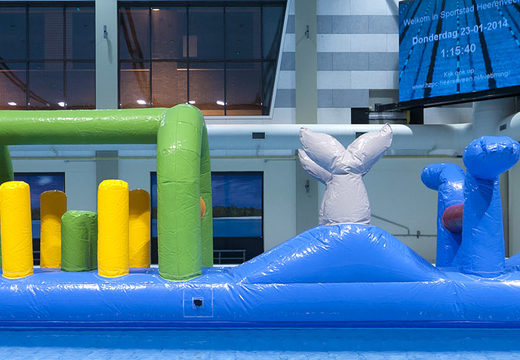 Spectaculaire zwembad run in thema dolfijn met uitdagende obstakel objecten bestellen voor zowel jong als oud. Koop opblaasbare zwembadspelen nu online bij JB Inflatables Nederland 