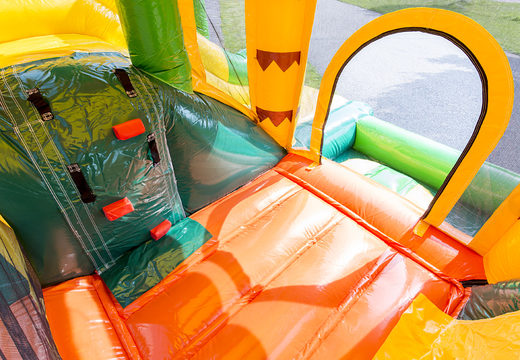 Multiplay met slide jungle springkasteel bestellen voor kinderen. Koop opblaasbare springkastelen online bij JB Inflatables Nederland