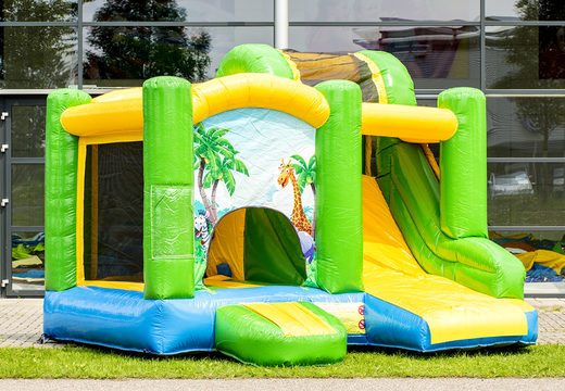 Springkasteel in thema jungle kopen voor kinderen. Bestel opblaasbare springkastelen online bij JB Inflatables Nederland