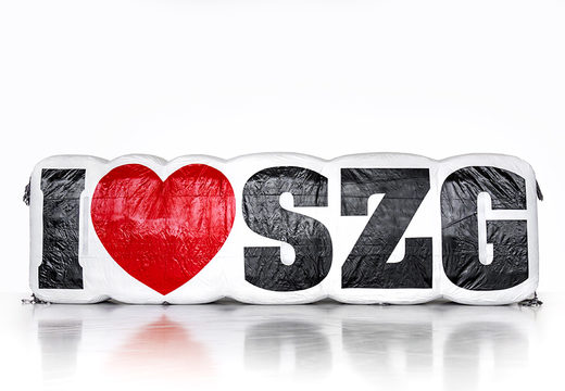 Bestel opblaasbare I love SZG logo productvergroting. Koop opblaasbare blow-ups online bij JB Inflatables Nederland 