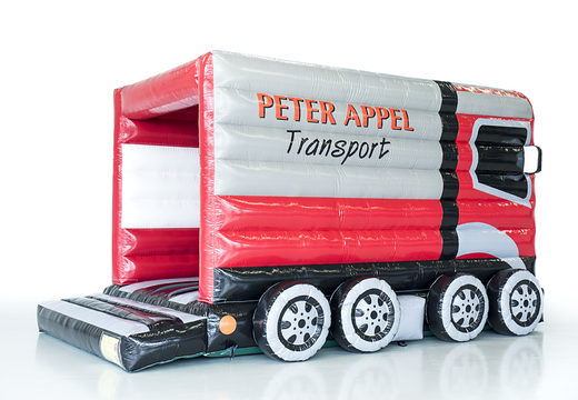 Koop online opblaasbare Peter Appel -  vrachtwagen springkastelen op maat  bij JB Promotions Nederland. vraag nu gratis ontwerp voor opblaasbare luchtkussens in eigen huisstijl 
