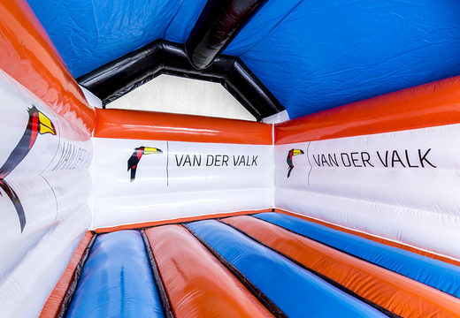 Koop online opblaasbare Van der Valk - a frame met 3D object van de toekan springkastelen op maat bij JB Promotions Nederland; specialist in opblaasbare reclame artikelen zoals maatwerk springkastelen
