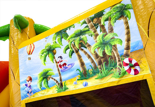 Groot opblaasbaar luchtkussen met zwembad kopen in thema waterbox slide voor kinderen. Bestel luchtkussens online bij JB Inflatables Nederland