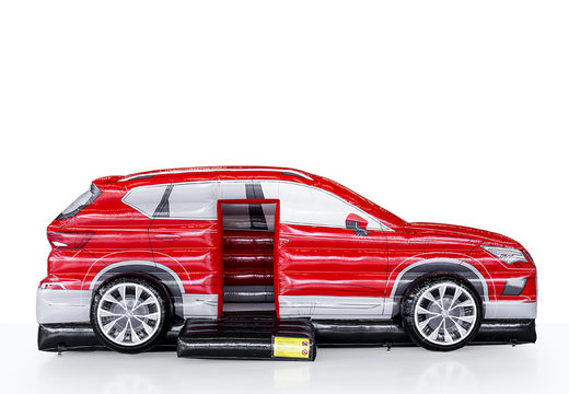 Maatwerk SEAT -  auto springkastelen in rood zijn perfect voor elke evenement. Bestel op maat gemaakte springkastelen bij JB Promotions Nederland