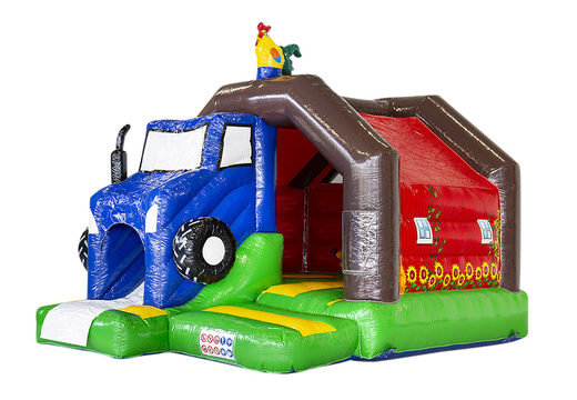 Opblaasbaar slide combo springkasteel in boerderij thema kopen voor kinderen. Bestel springkastelen bij JB Inflatables Nederland
