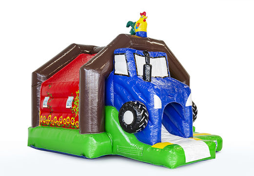 Koop opblaasbare slide combo springkasteel met glijbaan in boerderij thema voor kinderen. Bestel springkastelen bij JB Inflatables Nederland