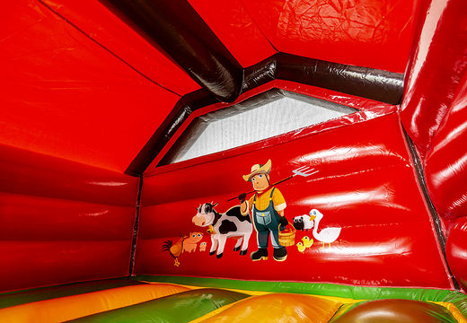Koop opblaasbare slide combo boerderij springkasteel voor kinderen. Bestel opblaasbare springkastelen met glijbaan bij JB Inflatables Nederland