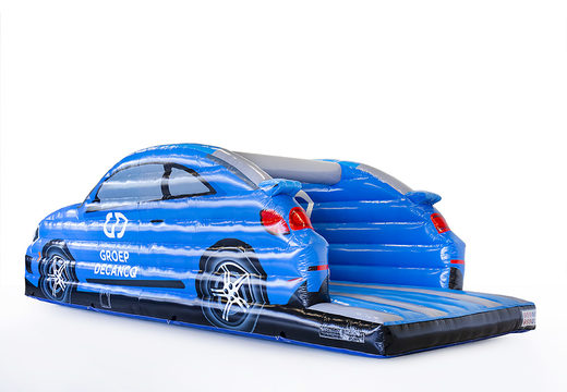 Koop online opblaasbare Volkswagen auto springkastelen in blauw op maat bij JB Promotions Nederland. Promotionele springkastelen in alle soorten en maten razendsnel op maat gemaakt
