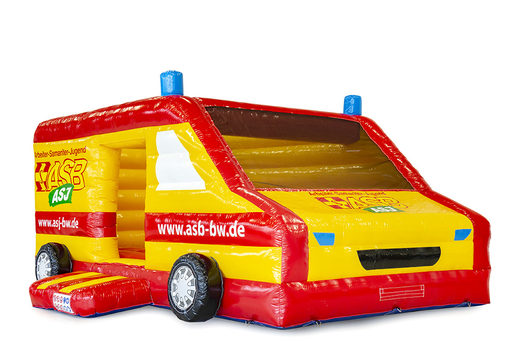 Koop online opblaasbare ASB- ziekenwagen springkastelen op maat bij JB Promotions Nederland. Opblaasbare luchtkussens ook verkrijgbaar met dak in eigen huisstijl