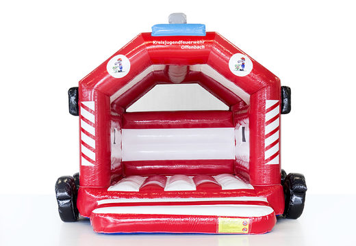 Bestel online opblaasbare jeugdbrandweer - a frame brandweer springkastelen met 3D op maat bij JB Promotions Nederland; specialist in opblaasbare reclame artikelen zoals maatwerk springkastelen