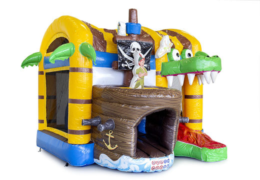 Mini met slide piraat springkussen bestellen voor kinderen. Koop opblaasbare springkussens online bij JB Inflatables Nederland