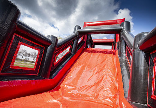 Inflatable 40 meter lange rood zwarte mega alligator stormbaan bestellen. Koop opblaasbare stormbanen nu online bij JB Promotions Nederland