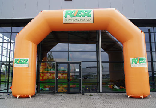 Maatwerk poiesz start & finishboog voor sport evenementen bestellen bij JB inflatables Nederland. Koop nu op maat gemaakte opblaasbare reclamebogen online
