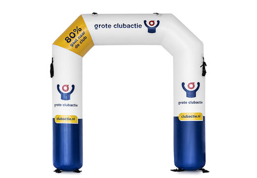 Koop gepersonaliseerde de grote clubactie startbogen voor sport evenementen bij JB Inflatables Nederland.  Bestel nu op maat gemaakte opblaasbare reclamebogen 