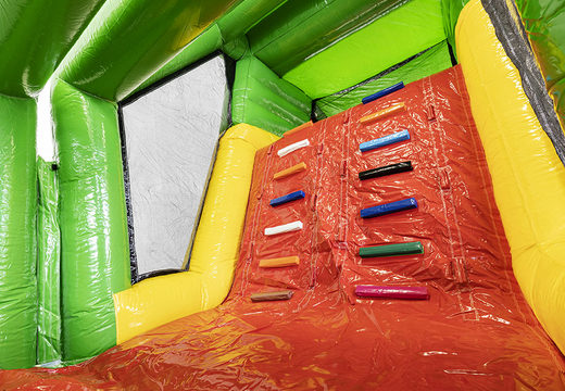 Bestel modulaire 13.5 meter lange stormbaan in krokodil thema met passende 3D objecten bestellen voor kinderen.  Koop opblaasbare stormbanen nu online bij JB Inflatables Nederland
