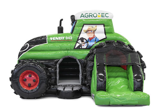 Koop gepersonaliseerde Agrotec tractor springkastelen voor promotionele doeleinden bij JB Inflatables Nederland. Vraag nu gratis ontwerp aan voor opblaasbare springkastelen in eigen huisstijl