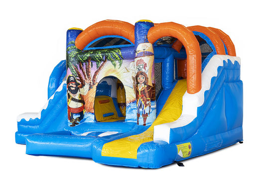 Multiplay met slide piraat springkasteel bestellen voor kinderen. Koop opblaasbare springkastelen online bij JB Inflatables Nederland