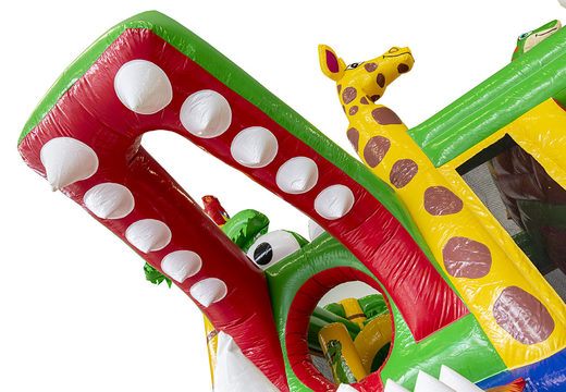 Koop Maatwerk Safari Multiplay springkastelen geschikt voor diverse evenementen bij JB Inflatables Nederland. Bestel nu op maat gemaakte promotionele springkastelen bij JB Promotions Nederland